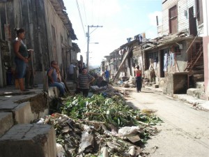 town full of makeshift homes