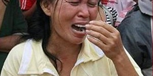 Philippine woman crying