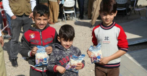 boys holding food