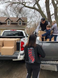 boxes being unloaded from a truck