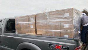 boxes being unloaded from a truck
