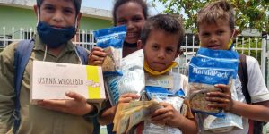 Venezuelan children receive FTN Manna packs through your donations.